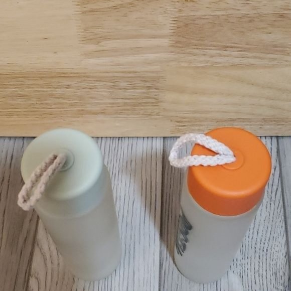 2 Glass Motivational Water Drink Bottle Container 12 oz - Picture 5 of 9